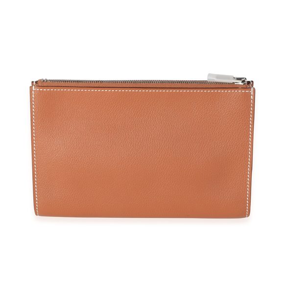 Hermès Verso Gold & Malachite Evercolor Zipengo Toiletry Pouch PM PHW - Picture 3 of 7